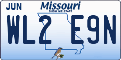 MO license plate WL2E9N