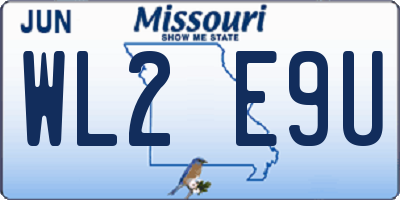 MO license plate WL2E9U