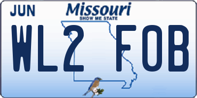 MO license plate WL2F0B