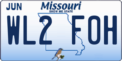 MO license plate WL2F0H