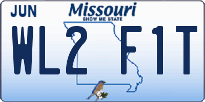 MO license plate WL2F1T