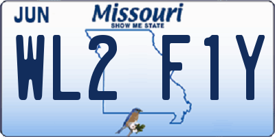 MO license plate WL2F1Y