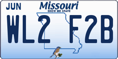 MO license plate WL2F2B