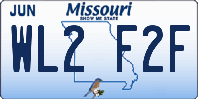 MO license plate WL2F2F