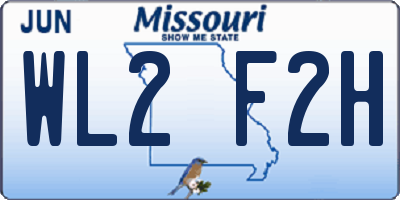 MO license plate WL2F2H