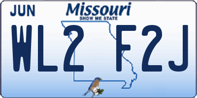MO license plate WL2F2J