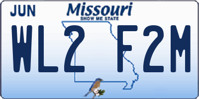 MO license plate WL2F2M