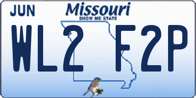 MO license plate WL2F2P