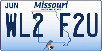MO license plate WL2F2U