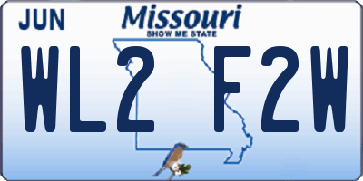MO license plate WL2F2W