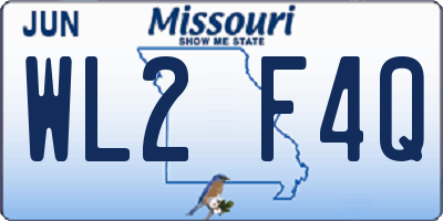 MO license plate WL2F4Q