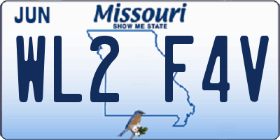 MO license plate WL2F4V