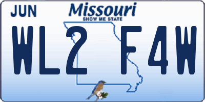 MO license plate WL2F4W