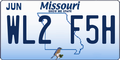 MO license plate WL2F5H