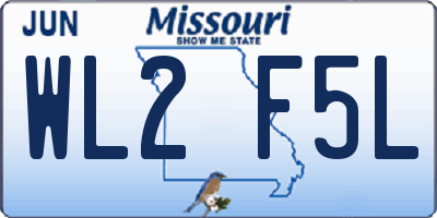 MO license plate WL2F5L