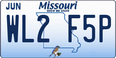 MO license plate WL2F5P