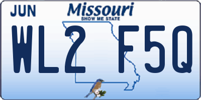 MO license plate WL2F5Q