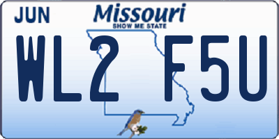 MO license plate WL2F5U