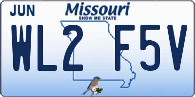 MO license plate WL2F5V
