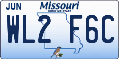 MO license plate WL2F6C