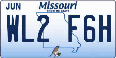 MO license plate WL2F6H