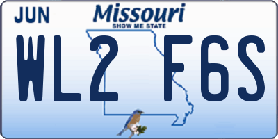 MO license plate WL2F6S