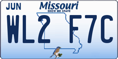 MO license plate WL2F7C