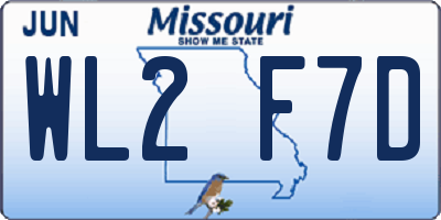 MO license plate WL2F7D