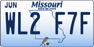 MO license plate WL2F7F
