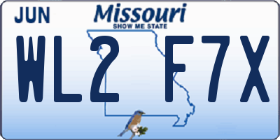 MO license plate WL2F7X