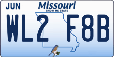 MO license plate WL2F8B