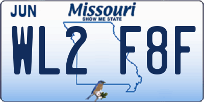 MO license plate WL2F8F
