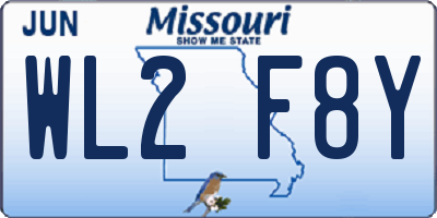 MO license plate WL2F8Y