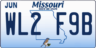 MO license plate WL2F9B
