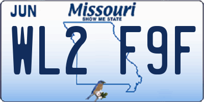 MO license plate WL2F9F