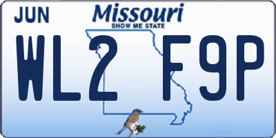 MO license plate WL2F9P