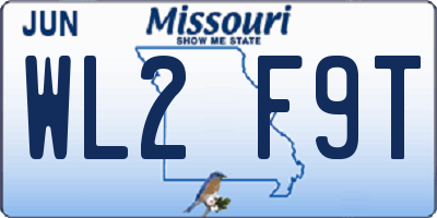 MO license plate WL2F9T