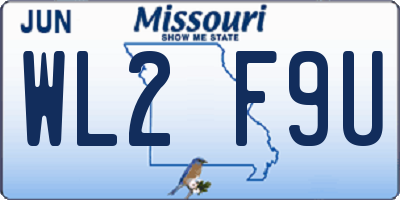 MO license plate WL2F9U