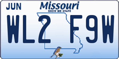MO license plate WL2F9W