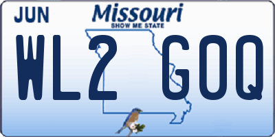 MO license plate WL2G0Q