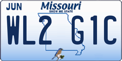 MO license plate WL2G1C