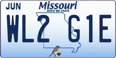 MO license plate WL2G1E
