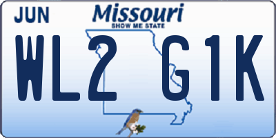 MO license plate WL2G1K