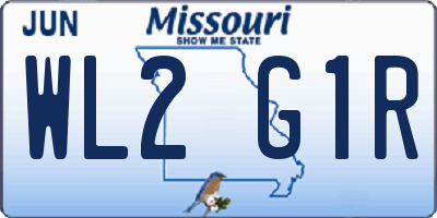 MO license plate WL2G1R