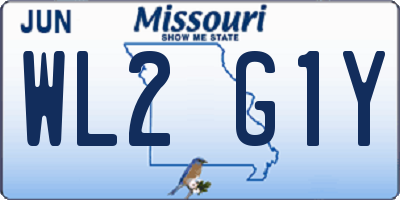 MO license plate WL2G1Y