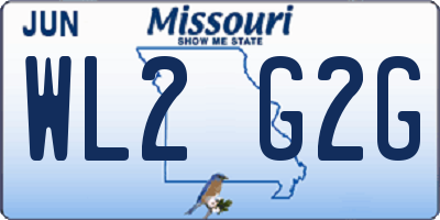 MO license plate WL2G2G