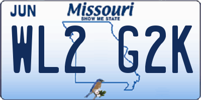 MO license plate WL2G2K