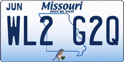 MO license plate WL2G2Q