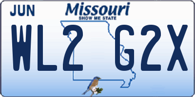 MO license plate WL2G2X