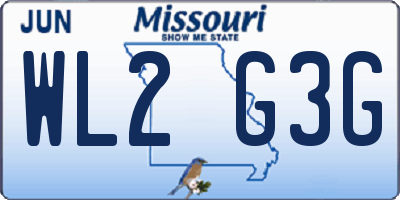 MO license plate WL2G3G